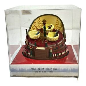 Mini Carousel Music Box Plays "Joy To The World" Holiday Decoration READ